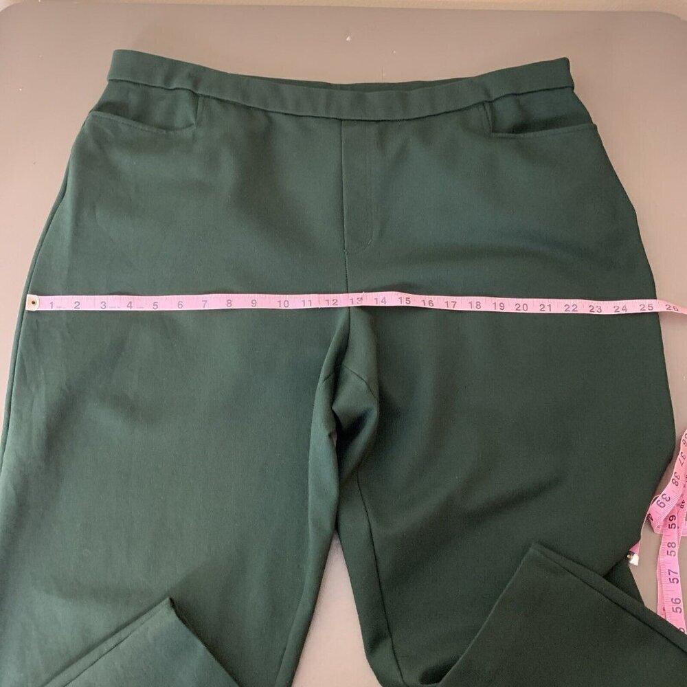 Susan Graver Womens Pants 2X Tall Pull On Green Stretch Smart Ponte Slim Leg - Picture 13 of 15